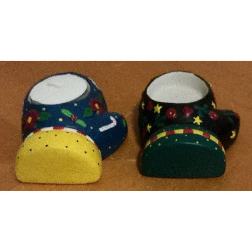 Mary Engelbreit‎ Set of 2 Mitten Shaped Tea Light Holders Winter Whimsical